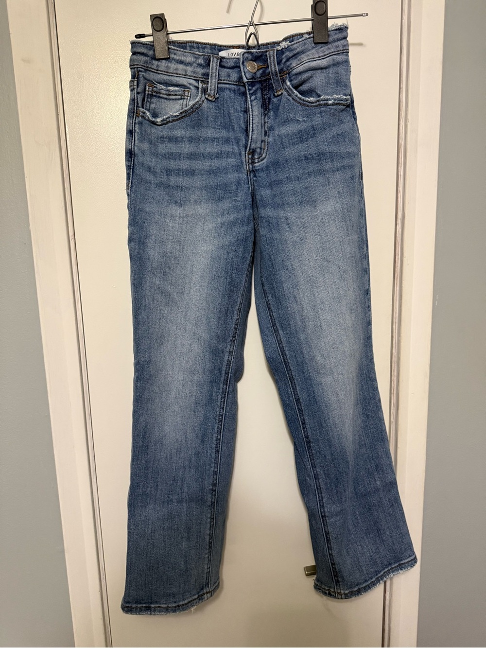 High-Rise Light Blue Cropped Women's Jeans